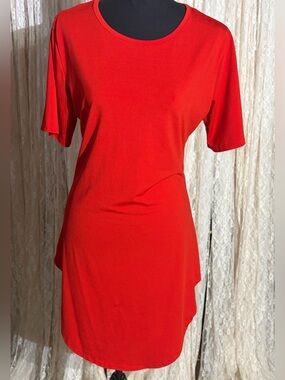 L&B Red Short Sleeve Shift Dress